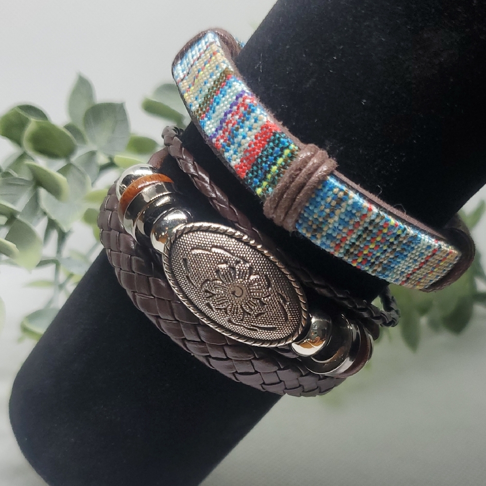 Colorful Woven and Braided Bracelet Set